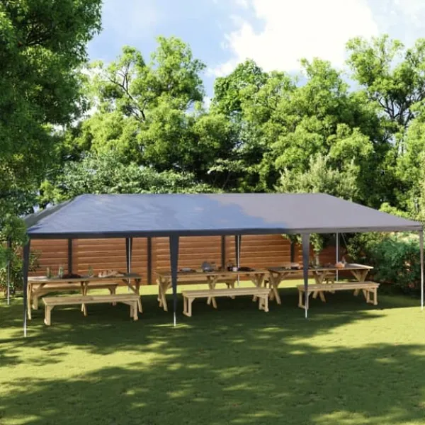 New Professionellt partytält 4x9 m - UV- och vattentåligt | Färg: Antracit | Material: 90 g/m² Tält & Lusthus