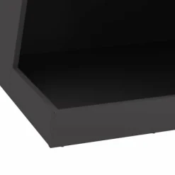 Pyramidformad vedeldad eldplats med vedförvaring - Rostbeständig stål | Färg: Svart | Storlek: 50x50x100 cm
