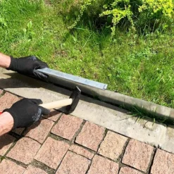 Clearance Rabattkant, Gräskant, Trädgårdskant, Kantplåt, Gräsmattkant metall Alu/Zink (längd 10m 15m / höjd 15cm 20cm 25cm), Längd GS:15 m, Bred:20 cm Kit För Växt- & Örtplantering