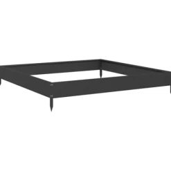 Best Rabattkant upphöjd svart 100x100x18,5 cm stål Planteringsbänkar