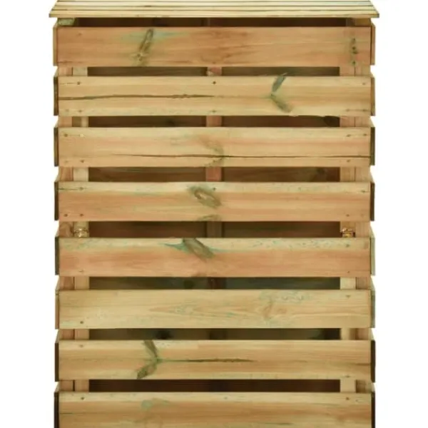 Ribbad trädgårdskompostlåda - Impregnerad furu | Set om 3 | Storlek: 80x50x100 cm