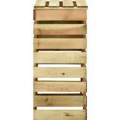Ribbad trädgårdskompostlåda - Impregnerad furu | Set om 3 | Storlek: 80x50x100 cm