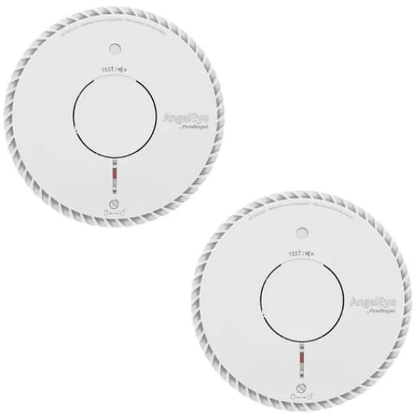 Rökdetektor - Angeleye - Paket med 2 - Livslängd 10 år - Optisk teknik - Sleep Easy-funktion