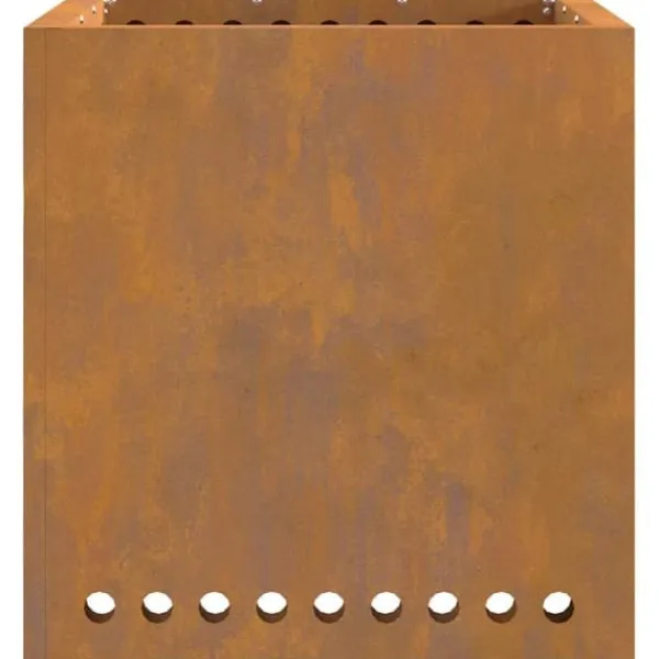 Sale Rökfri fyrkantig eldstad i väderbeständigt stål | Storlek: 48x48x50 cm | Färg: Rustik finish Öppna Spisar