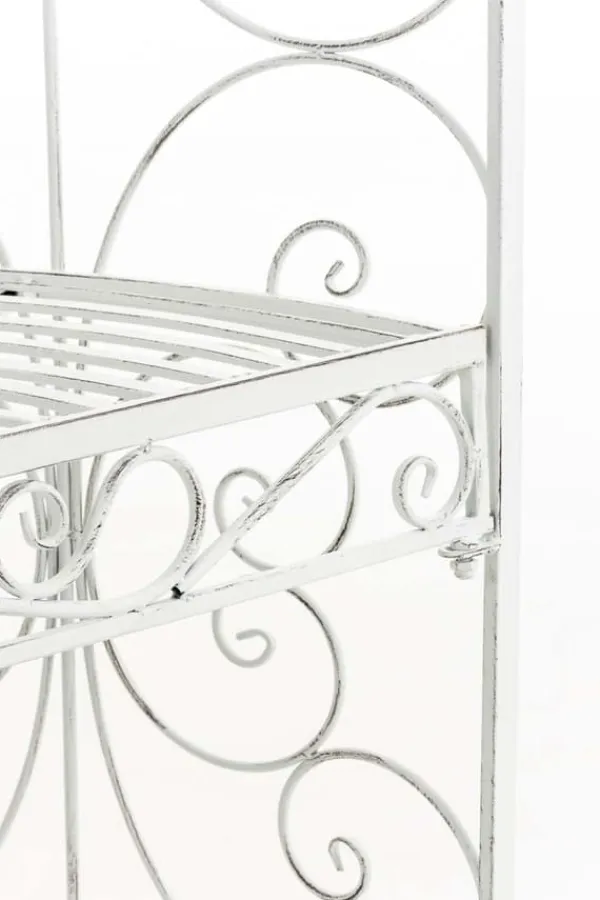 Best Romantisk halvpaviljong med bänk - Garden Pavilion - Hållbar järndesign | Färg: Antik vit Valvbågar, Spaljéer, Bersåer & Pergolor