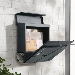 Sale Rootz Brevlåda - Väggbrevlåda -Väggmonterad postlåda - Postmonterad postlåda - Brevlåda för brev - Antracit - 7 x 10,5 x 37 cm Postlådor & Brevlådor