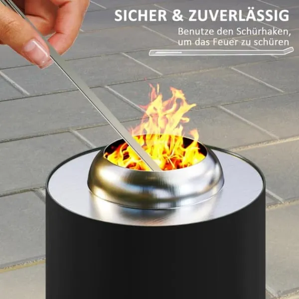 Best Rootz Fire Bowl Pise - Rökfria eldskal - Rostfritt stål eldstad - Robust & värmebeständig - Ø16x25cm Öppna Spisar