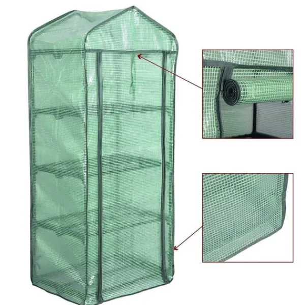 Rootz Folie Växthus 2/3 våningar - Litet växthus - Tomathus - Växtskydd - 69cm x 49cm x 158cm - 140g/m2 PE Mesh