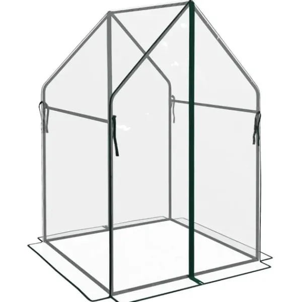 Discount Rootz Greenhouse - Cold Frame Greenhouse - Film Greenhouse - Mini Greenhouse - Stål - Plast - Transparent + Svart - 90 cm x 90 cm x 145 cm Växthus