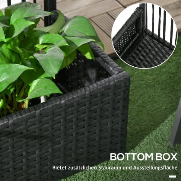 Discount Rootz Plant Kruka - Blomlåda - Planteringskärl med spaljé - Väderbeständig PE-harts och stål - 103cm x 103cm x 29cm - Enkel montering - Snygg & funkti | CDON Krukor & Växtbehållare