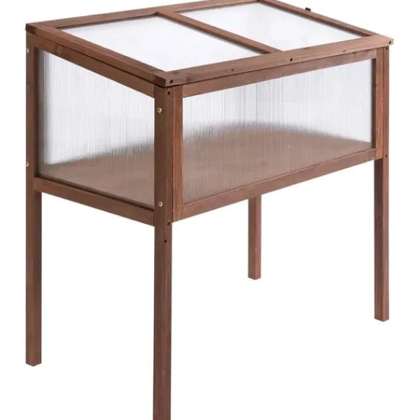 Sale Rootz Upphöjd säng - Odlingsbord - Örtbädd - Växtlåda för trädgården - Balkong och uteplats - Granträ - PC Board - Brun - 90 x 50 x 93 cm Planteringsbänkar
