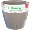 Rund plastblomkruka - RIVIERA - EVA NEW - Med vattentank - Ø45 x H45 cm - 49 L - Taupe