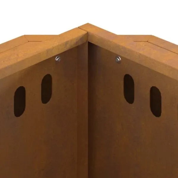 Rustik eldstad i väderbeständigt stål - Vedeldad ugn för utomhusbruk | Färg: Rostig | Storlek: 38x38x51 cm