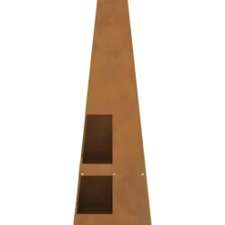 Rustik eldstad med vedförvaring - Utomhus campingugn | Färg: Stål | Storlek: 35x35x100 cm
