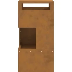 New Rustik utomhus eldstad i väderbeständigt cortenstål | Storlek: 50x50x100 cm Öppna Spisar