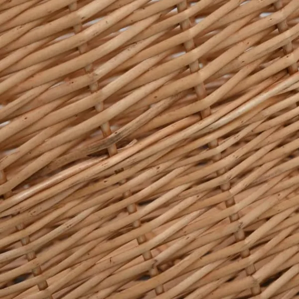 Rustik vedkorg med bärhandtag - Mångsidig förvaring | Färg: Naturlig pil | Storlek: 78x54x34 cm