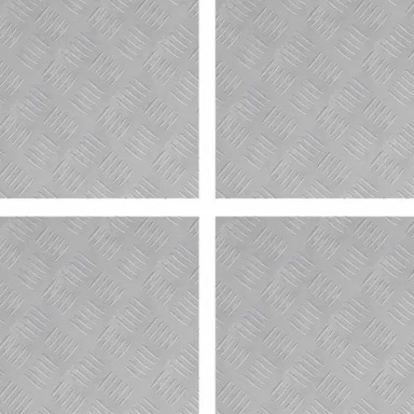 vidaXL Rutmönstrade Plattor 4 pcs Silver 40 x 40 cm Aluminium