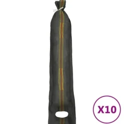 vidaXL Sandsäckar 10 st mörkgrön 103x25 cm HDPE