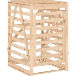 Best Skjul för sopkärl i massiv furu - Ventilerad design | Storlek: 84x90x128,5 cm Kompostering