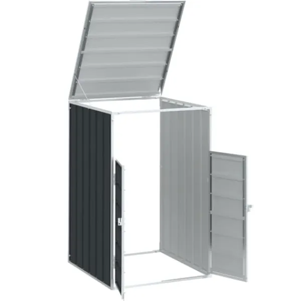 Discount Skjul för sopkärl i stål - Hållbar och elegant lösning för trädgården | Färg: Antracit | Storlek: 72x81x115 cm Skjul, Garage & Carports