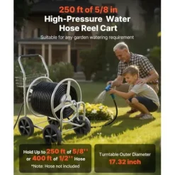 Clearance Slangvagn, 85,5x55x89 cm, Silver, Förvaring i stål Bevattning