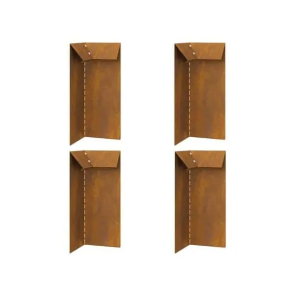 Best Snigelavvisande grill i Corten-stål - - Paket med 4 - 10x10x25 cm - Rost - Utomhus - Hållbar Skadedjursfällor