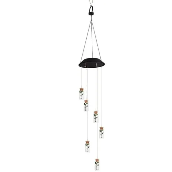 Outlet Solar Power LED Färgglad Windbell Lamp Wishing Bottle Wind Chimes Dekor för Trädgård Vinddekoration