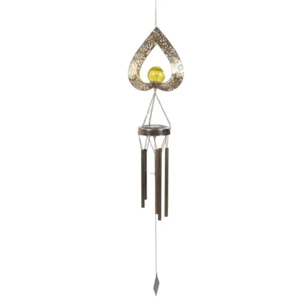 Solar Wind Chime Ljus Dekorativ Uteplats Lampa Järn Art Gift