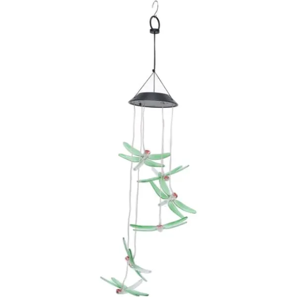 Sale Solar Wind Chimes Ljuskänslig design Vattentät Automatisk drift Grön trollslända Form Färgskiftande ljus Vinddekoration