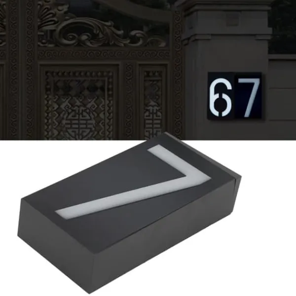 Solcellsdriven LED-adressnummerskyltlampa för utomhushus Hotellbutiksdörr (nummer 7)
