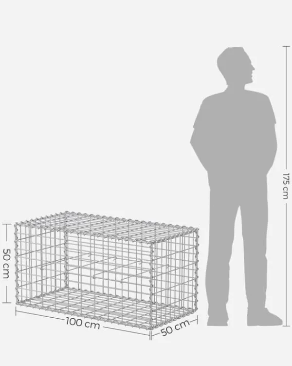 Hot SONGMICS trådkorg med 5 x 10 cm maskstorlek, 3-pack, silver Trädgårdskorgar