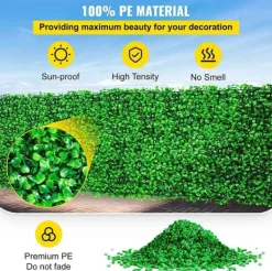 New 8st 61x40,6cm konstgjord växtväggdekoration, buxbom häckpaneler, högt simulerat utseende, 100% miljövänligt material, lättinstallerad Vinddekoration