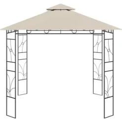 Clearance Stabil paviljong 3x3 m - Skydd för utomhusaktiviteter | Färg: Gräddvit | Storlek: 3x3x2,7 m Tält & Lusthus