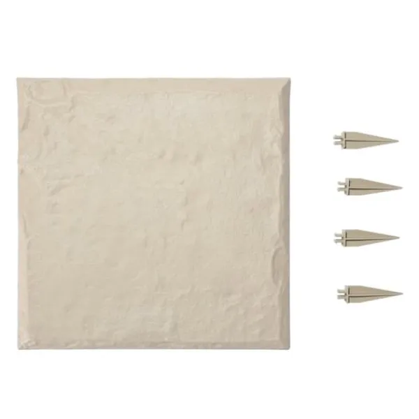 Stegstenar och gångplattor för trädgård - Set om 8 - Mått 39,5 x 39,5 cm - Med pålar - Väderbeständig plast - Slät yta - Beige