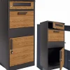 Outlet Stilfull antracitfärgad brevlåda med trälook för hemägare Postlådor & Brevlådor