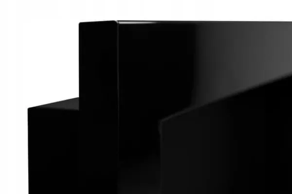 Stilren väggmonterad etanolkamin 90x40x12 cm – miljövänlig eldstad i blank svart för modern inredning