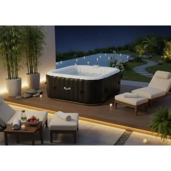 Online SUN SPA Laminerat fyrkantigt uppblåsbart spa - 6 personer - 1,85 x H 0,65 m Spa & Utomhusbad