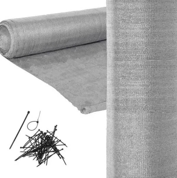 Viking Choice Synlig skyddsnät - rullgardin för skugga - 90 procent - 1,5 x 50 m - solskyddsnät - integritetsskydd - grå - inkl. monteringskit - trädgård