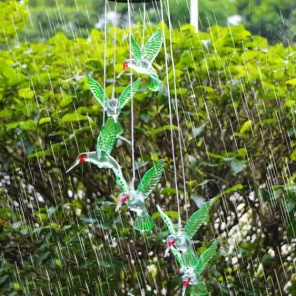 Discount TD® Solar Wind Chime Hummingbirds LED-ljusfärgskiftande solfågellampa för trädgårdsuteplats Mobil veranda Vinddekoration