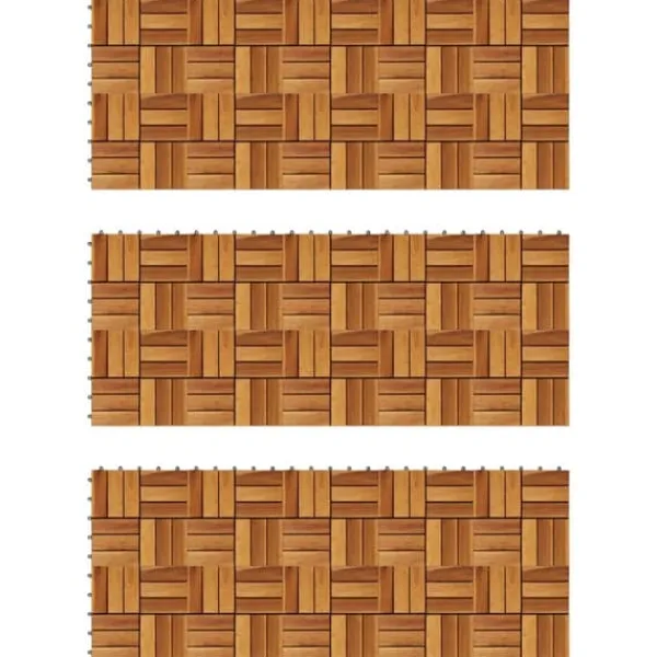 Hot Terrassplattor 30 x 30 cm akacia set om 30 Trädgårdsprydnader