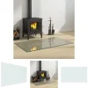 The Living Store Glasskiva för öppen spis rektangulär 100x60 cm - Glas