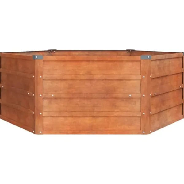 The Living Store Odlingslåda rostig 129x129x45 cm rosttrögt stål - Krukor & odlingslådor