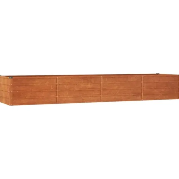 The Living Store Odlingslåda rostig 320x80x45 cm rosttrögt stål - Krukor & odlingslådor