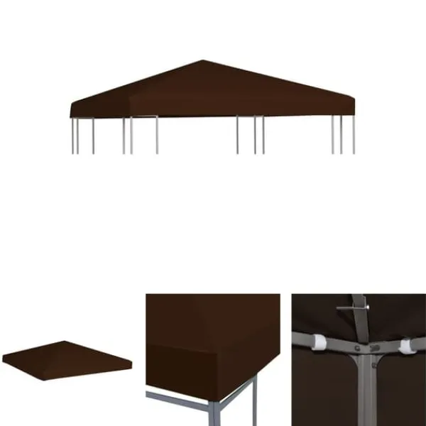 New The Living Store Paviljongtak 310 g/m² 3x3 m brun - Tak till partytält & lusthus Tält & Lusthus