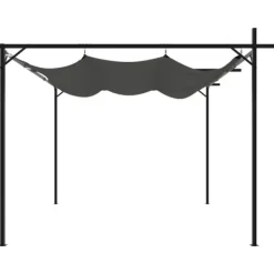Clearance The Living Store Pergola med infällbart tak antracit 295x292x230 cm - Partytält & paviljoner Valvbågar, Spaljéer, Bersåer & Pergolor