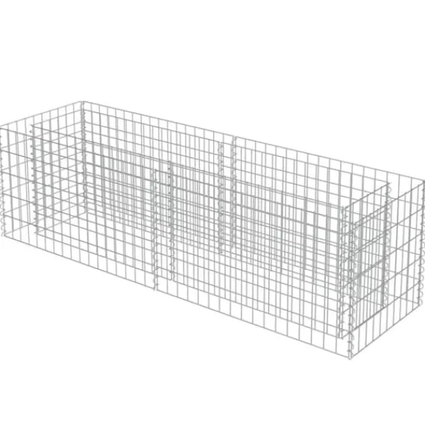 The Living Store Planteringsgabion upphöjd galvaniserat stål 180x50x50 cm - Krukor & odlingslådor