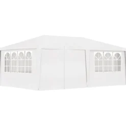 The Living Store Professionellt partytält med väggar 4x6 m vit 90 g/m² - Partytält & paviljoner