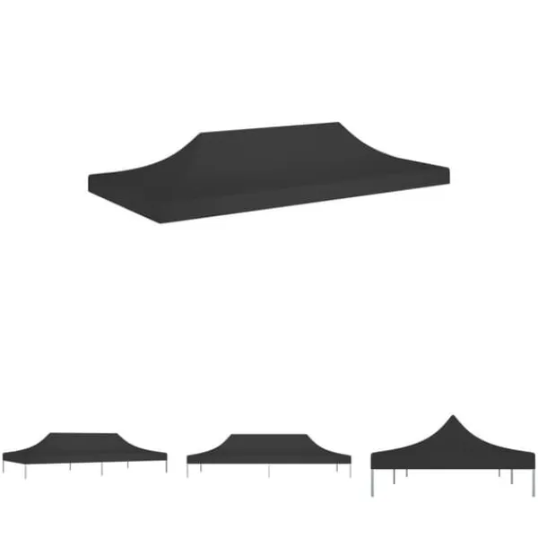 The Living Store Tak till partytält 6x3 m svart 270 g/m² - Tak till partytält & lusthus