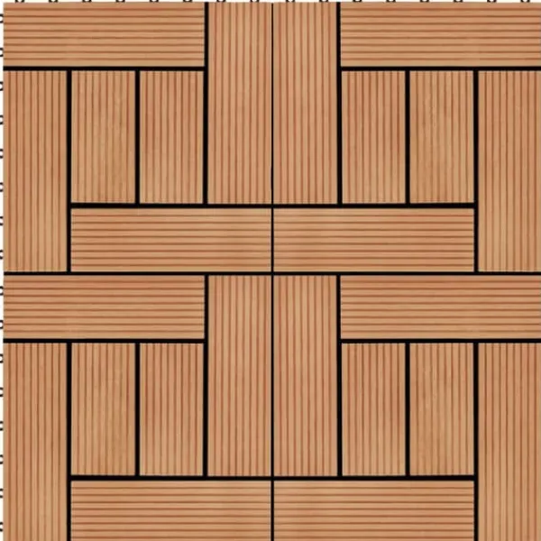 The Living Store Trall 22 st 30x30 cm 2 kvm WPC teakfärg - Golvbeläggning Trädgårdsprydnader