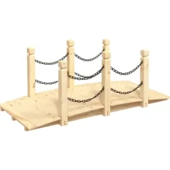 Best The Living Store Trädgårdsbro med kedjeräcken 150x67x56cm massivt granträ - Trädgårdsbroar Trädgårdsbroar